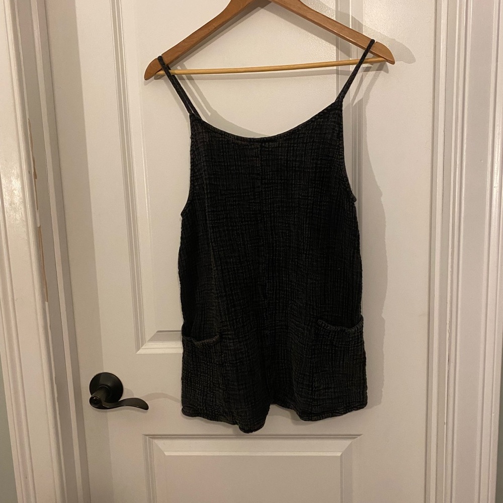 Urban Outfitters Out From Under Black Textured Sleeveless Romper